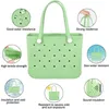 Storage Bags Summer Extra Large Beach Bag Multi-Purpose Fashion Waterproof Storage Bag Outdoor Sport Soft Silicone with Holes Breathable Tote P230510