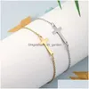 Charm Bracelets New Stainless Steel Cross Bracelet Gold Sier Color Chain Pendant Bangles For Women Men Fashion Friendship Je Dhgarden Dh5Tv