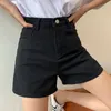 Kvinnors shorts Celana Pendek Wanita Jeans Pinggang Tinggi Hitam Lurus Longgar Musim Panas Kasual Ropa Mujer 230510