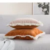 Pillow Case Nordic Instagram Style Tassel Lace Modern El Sofa Living Room Pillows Houndstooth Orange Cushion Cover