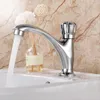 Bathroom Sink Faucets G1/2 European Style Brass/Zinc Alloy Faucet Single Handle Hole Deck Mount Washbasin Cold Tap