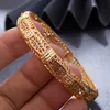 Brazalete 4 unids/lote Dubai 24K brazaletes de Color dorado para mujeres niñas Etiopía nupcial africano boda esposa brazaletes fiesta regalo