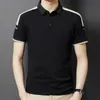 Męskie polo -tee najlepsze marka Summer Męskie koszule polo krótkie rękawa Zrzuć obrońców Casual Tops Fashions Odzież Czarna szara 230510