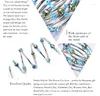 Armreif 5 PCS/Lot Natural Blue Crystal Wrap Flexible Armband Multi-Layer Turn Charm Bead Stretch für Frau Einzigartiges Design Schmuck