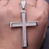 Pendanthalsband Big Cross Halsband Full asfalterad kubik Zirkonia Stone Gold Color Chain Max Fashion Hip Hop smycken Kvinnlig aktuell