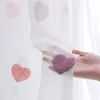 Curtain Sweet Pink Heart Voile For Kids Girls Bedroom Cartoon Embroidered Tulle Living room Window Panel Rideau M057 230510