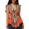 Ethnic Clothing AFrican Top Dashiki Print Sexy Ankara Plus Size S2XL Summer Tshirts Short Sleeve Ladies African Dress 230510