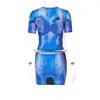 Tvådelad klänning 3D Body Print 2 Piece Set Dress Women mode Kort ärm T-shirt Crop Top Bodycon Mini kjol 2023 Summer Casual Suit Clubwear T230510