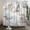 Rideaux Rideau de douche motif marbre rideaux de salle de bain imperméables avec crochets moderne abstrait Grain de pierre rideau de luxe accessoire de bain