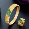 Halsband örhängen set zlxgirl mode europe design färgglada zirkonia koppar armband och ring smycken fina afrikanska kvinnor guld armband anel