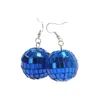 Boucles d'oreilles pendantes mode coréenne pour femmes lentilles en verre Vintage Disco Bar nuit lumière boule bleue Halloween noël tendance bijoux