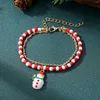 Braccialetti con ciondoli VKME Pupazzo di neve di Natale Bracciale rosso per le donne Albero di Babbo Natale Bambino Regali di gioielli con perline