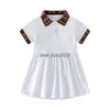 Sommer Kids Girl Kleider Kleiderkragen Kurzarm A-Line Mode Prinzessin Kleider Baumwoll lässige Kinder-Designer Kleider Kleider 1-6T