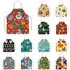 Christmas Decorations Merry Apron For Women Santa Clause Pattern Kitchen Cooking Accessories Sleeveless Household CleaningChristmas