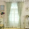 Cortina Pastoral coreana rosa apagón Princesa cortinas para niñas niños Sala de estar dormitorio ventanas tratamiento pura tul pantalla romántica 230510