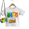 남자 T 셔츠 Stumble Guys 소년 소녀 만화 T 셔츠 여름 짧은 소매 탑 아동복 Camiseta Children Anime o-neck Tee