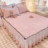 Bed Skirt Fitted Sheet with Elastic Bands Non Slip Adjustable Mattress Covers for Single Double King 120/150/200cm Bed Sheet 230510