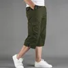 Mäns shorts plus storlek knä längd last shorts mäns sommar casual bomull multi fickor byxor beskurna korta byxor lösa kamouflageshorts 230510