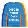 Magliette da uomo T-shirt a maniche lunghe autunnali Design a fascia stampato personalizzato per personalizzare i tuoi vestiti casual da donna 4XL