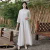 Ethnic Clothing Chinese Dress Qipao Women Vintage Print Long Sleeve Fashion Improved Cheongsam Female Loose Party Modern 12862