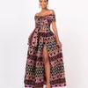 Ethnische Kleidung Dashiki Afrikanische Kleider für Frauen Sommer Sexy V-Ausschnitt Kurzarm Polyester Druck Lange Maxi 230510