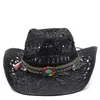 Breite Krempe Hüte Eimer Stroh Western Cowboy Hut handgemachte Strand Filz Sonnenhüte Party Cap für Mann Frau Curling Sonnenschutz Unisex 230509