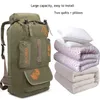 Backpacking Paketleri 100L 70L Kamp Sırt Çantası Tuval Erkekler için Açık Kadın Suya Dayanıklı Yürüyüş Sırt Çantaları Açık Slimping Bagaj P230510