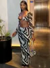 Tweede stuk jurk CNYISHE Elegante V-hals sexy top en rok bijpassende set voor dames feestclub zebra print tweedelig sets dames rokken pakken t230510