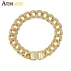 Bangle Bling Iced Out CZ Cub Cubonia Chain Cool Bracelet Cuban Link Women Men Parping sieraden