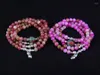 Charm Armband Natural Colorful Stone Multilayer Lucky Peanut Pendant Armband Beaded Necklace Fashion Yoga smycken för kvinnor