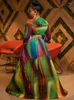 Ethnic Clothing No Belt African Dresses For Women Plus Size 2023 Summer Party Long Sleeve Maxi Dress Elegant Kaftan Muslim Gown Ladies