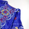 Ethnic Clothing African Dashiki Outfits Ryal Blue Bazin Riche Long Dress With Stones Embroidery Laces Nigerian Wedding Party Basin Dresses 230510