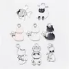 Charms BK 100PCS/LOTエナメルランストーン動物ペンダントシエトーンDIYクラフトジュエリーメイキングドロップ配達調査結果DHM6Gに適しています