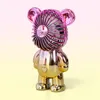 New USB Mini Cute Cartoon Bear Fan Wind Power Handheld Portable Fan Convenient Home Office Outdoors Small Fans Gifts