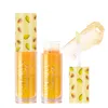 Fruit Series Lip Oil Gloss Lèvres en verre en vrac Hydratant Baume transparent éliminant la peau morte et la décoloration des lignes de peau Maquillage