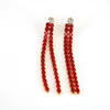 Dangle Earrings 4Pair Luxury Crystal Pave Multi-color Long Tassel 18k Gold Plated For Women And Girls