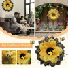 Decorative Flowers Easter Bee Sunflower Wreath Festival Ornaments Artificial Party Home Door Garland Pendants Flower Wall Decoration Hanging
