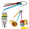 DIY Craft Tools Nyckelring med virkade krokar Handgjorda aluminiumkroppar Hook Metal Keychain Multicolour Crafts Stick Tool