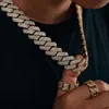 Hip Hop Takı Buzlu Erkekler Kadın Altın Kaplama 925 STERLING Gümüş VVS Moissanite Elmas Küba Bağlantı Zinciri Kolye
