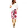 Dames shorts pyjama voor vrouwen bloemenprint hoge taille prints veter strand katoenen broeken workoutzak