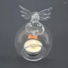 Portacandele Tealight in vetro trasparente Portacandele fatto a mano resistente al calore per matrimoni Feste Camere da letto Salotti e