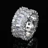 New Fashion Gold Plated Full Bling CZ Diamond Ring for Men Women for Wedding Party Nice Gift Size 7-10