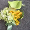 Fleurs décoratives artificielles Pu Calla marié boutonnière mariée poignet Corsage main mariage fleur fête costume décoration