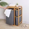 Laundry Bags Fabric Storage Basket Bamboo Dirty Large Capacity Clothes Rack Waterproof Finisher