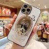 Luxury Pearl Mirror Flower Suporte de telefone Caso para iPhone 14 13 12 11 Pro Max Fashion Chofsof Coup