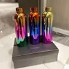 Designer gradient färg rostfritt stål vatten flaskor bil vatten kopp vakuum kaffemugg utomhus bärbara termoser