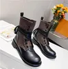 2023 Дизайнер Париж Метрополис Flat Ranger Angle Boots Calfskin Martin Leather и Canvas Combat Boot Platform Desert Winter Ladies Martin S