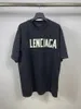 Deal balencaigalies balencigalies T-shirt da uomo allentatagrandi camicie Classic Short Paris Tape Wornmen manica sfilacciata allungata lavata da uomo e YW4H