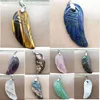 Pendanthalsband Tiger Eye Crystal Aventurine Howlite Lapis Lazuli Jaspe Rhodorite Bloodstone Angel Wing 1PCS WFH845