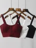 Camisoles Tanks gkfnmt Crop Top Femmes Camis Halter Top Femmes Camisole D'été Sexy Sans Manches Mince Bas Poitrine Bouton Grande Taille 3XL Vêtements 230510